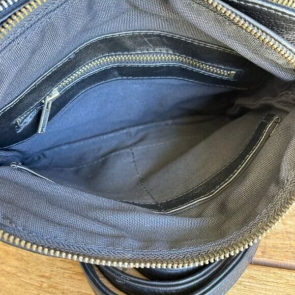 Wanderers Travel Co. The Venetian Grande Passport Crossbody Purse Black Leather - Picture 7 of 11